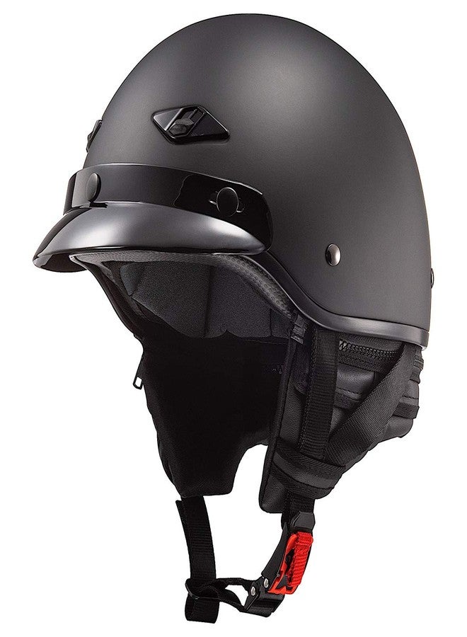 إل أس تو خوذة نصفية للدراجات النارية من LS2 Helmets (أسود مطفي - مقاس صغير جدًا) - Image 1